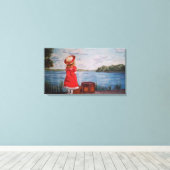 Girl in Red-Stretched Canvas Print Leinwanddruck (Insitu (Holzboden))