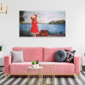 Girl in Red-Stretched Canvas Print Leinwanddruck (Insitu (Wohnzimmer))
