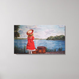 Girl in Red-Stretched Canvas Print Leinwanddruck