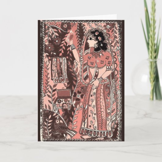 Girl in Rose Festivals Grußkarten Feiertagskarte (Vorderseite)