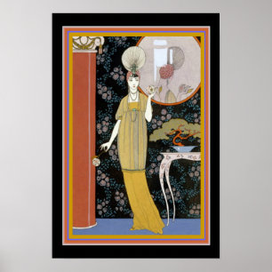 "Girl in the Mirror" Art Deco 13x19 Print Poster