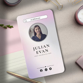 Girl Instagram Holographic Business Card Visitenkarte