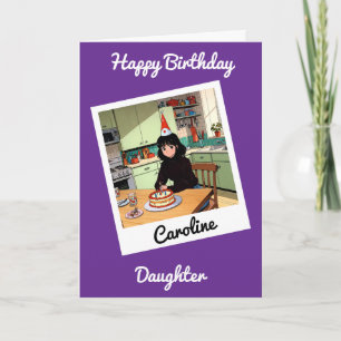 Girl Instant Foto Färbung Geburtstag Karte