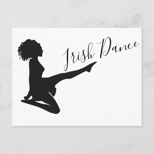 Girl Irish Dancer Soft Shoe Black and White Dance Postkarte (Vorderseite)
