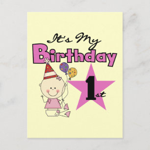 Girl It's My Birthday Tshirts and Gifts Postkarte