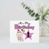 Girl It's My Birthday Tshirts and Gifts Postkarte (Stehend Vorderseite)