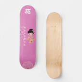 Girl japanischer Stil mit Monogram "Blume" Skateboard (Vorderseite)