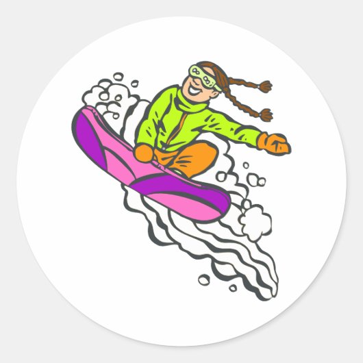 Girl Jumper Runder Aufkleber (Vorderseite)