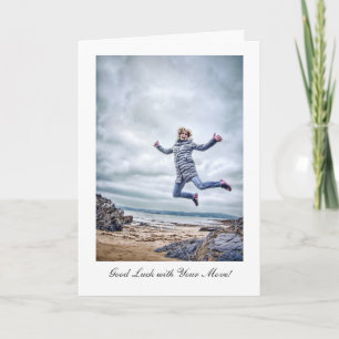 Girl Jumping For Joy - Viel Glück mit Ihrer Bewegu Karte