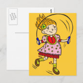 Girl Jumping Rope Postkarte (Vorne/Hinten)