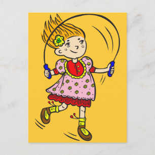Girl Jumping Rope Postkarte