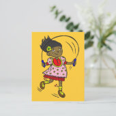 Girl Jumping Rope Postkarte (Stehend Vorderseite)