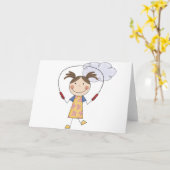 Girl Jumping Rope T - Shirt und Geschenke Karte (Gelbe Blume)