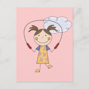 Girl Jumping Rope T - Shirt und Geschenke Postkarte