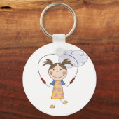 Girl Jumping Rope T - Shirt und Geschenke Schlüsselanhänger (Vorderseite)