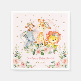 Girl Jungle Baby Shower Wilde Tiere Geburtstag Serviette