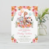 Girl Jungle Safari Baby Sprinkle Einladung (Stehend Vorderseite)