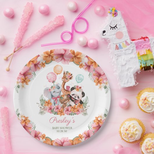 Girl Jungle Safari Pappteller (Party)