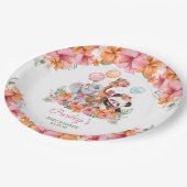 Girl Jungle Safari Pappteller (Schrägansicht)