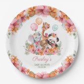 Girl Jungle Safari Pappteller (Vorderseite)