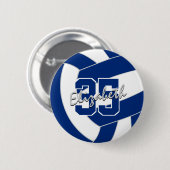 Girl Jungs blaue Volleyball Mannschaft Farben Button (Vorne & Hinten)