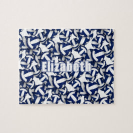 Girl Jungs blaue Volleyball Mannschaft Farben Puzzle