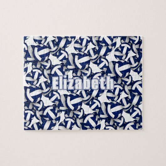 Girl Jungs blaue Volleyball Mannschaft Farben Puzzle (Horizontal)