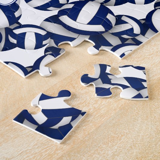 Girl Jungs blaue Volleyball Mannschaft Farben Puzzle (Seite)