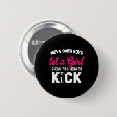 Girl Karate Funny Daughter Kick Boxer Geschenk Button (Vorne & Hinten)