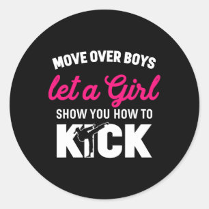 Girl Karate Funny Daughter Kick Boxer Geschenk Runder Aufkleber