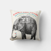 Girl Kinderzimmer Baby Birth Stat Elephant Arrows Kissen (Vorderseite)