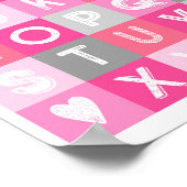 Girl Kinderzimmer Deco Alphabet Pink Gray Poster (Ecke)