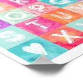 Girl Kinderzimmer Deco Alphabet Wasserfarbe Poster (Ecke)