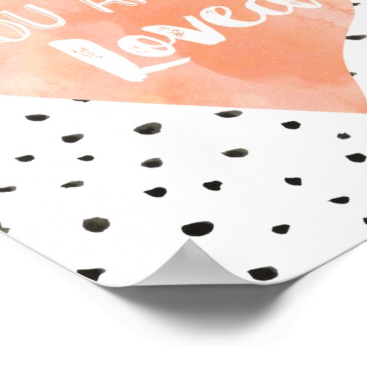 Girl Kinderzimmer Deco Watercolor Peach Herz Poster (Ecke)