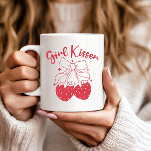 Girl Kisser Pride-Niedlich Strawberry Coquette Les Kaffeetasse