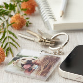 Girl Kissing Dog Schlüsselanhänger (Vorderseite rechts)