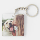 Girl Kissing Dog Schlüsselanhänger (Rückseite)