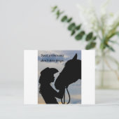 Girl Kissing Horse Postkarte (Stehend Vorderseite)