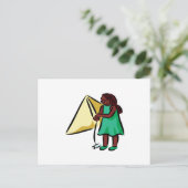 Girl Kiting Postkarte (Stehend Vorderseite)