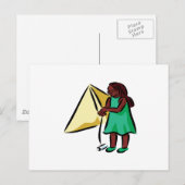 Girl Kiting Postkarte (Vorne/Hinten)