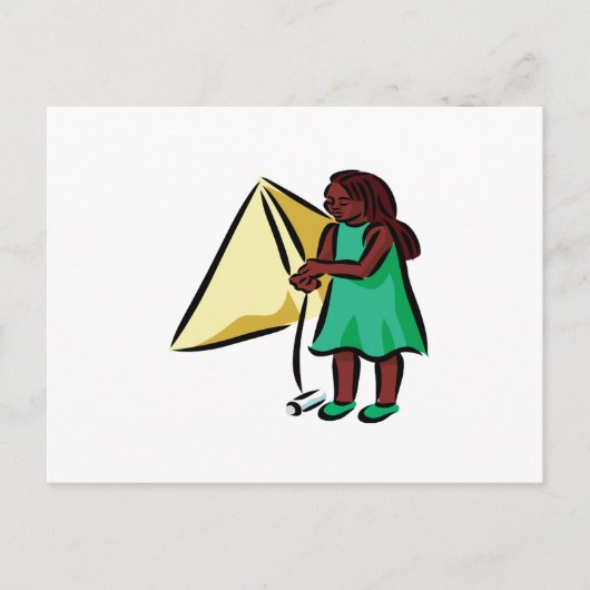 Girl Kiting Postkarte (Vorderseite)