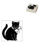 Girl-kitty-Art-Briefmarke Gummistempel (Stempel)
