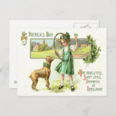 Girl Kleeblatt Vierblättriges Kleeblatt Dog Hoop Postkarte (Vorne/Hinten)