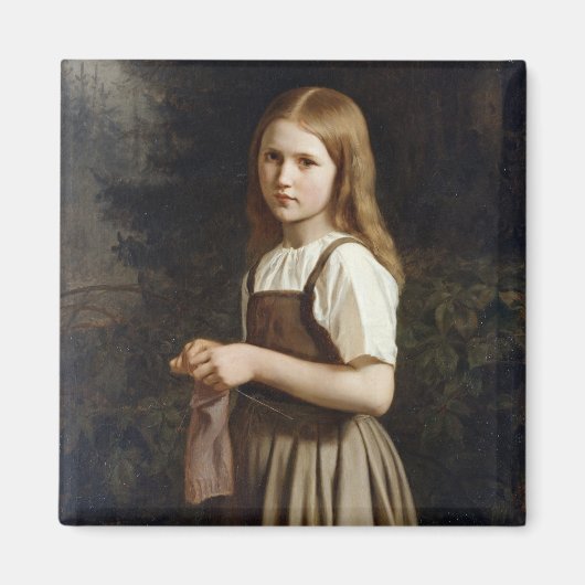 Girl Knitting, 1854 Magnet (Vorne)