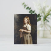 Girl Knitting, 1854 Postkarte (Stehend Vorderseite)