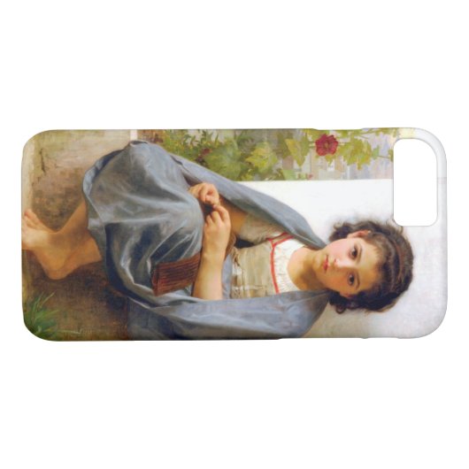 Girl Knitting, Bouguereau Case-Mate iPhone Hülle (Rückseite (Horizontal))