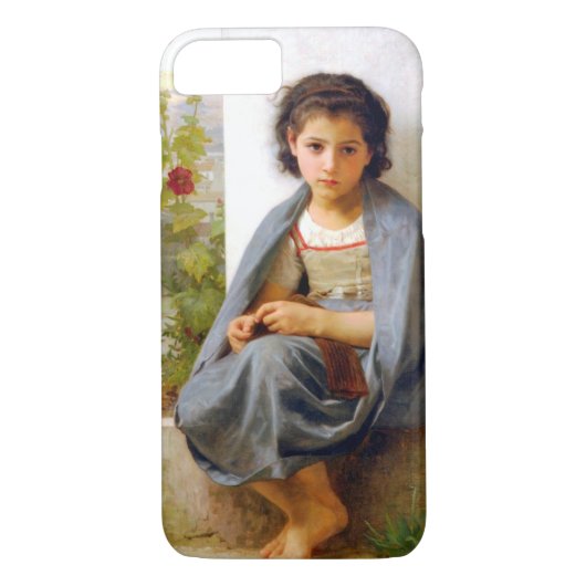 Girl Knitting, Bouguereau Case-Mate iPhone Hülle (Rückseite)
