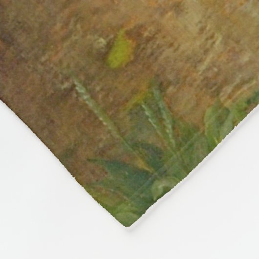 Girl Knitting, Bouguereau Fleecedecke (Ecke)