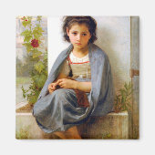 Girl Knitting, Bouguereau Magnet (Vorne)