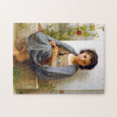 Girl Knitting, Bouguereau Puzzle (Horizontal)